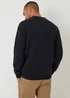 Threadbare Navy Cable Knit Detail V-Neck Cardigan - Extra Large Image 2