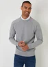 Threadbare Grey Mock Shirt Raglan Knitted Jumper - Extra Large Image 1