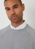 Threadbare Grey Mock Shirt Raglan Knitted Jumper - Extra Large Image 4