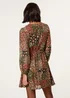 Blue Vanilla Khaki Gold Foil Patchwork Mini Dress - S Image 5