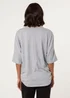 Blue Vanilla Grey Plain Half Zip Top - Small/Medium Image 4