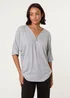 Blue Vanilla Grey Plain Half Zip Top - Small/Medium Image 1
