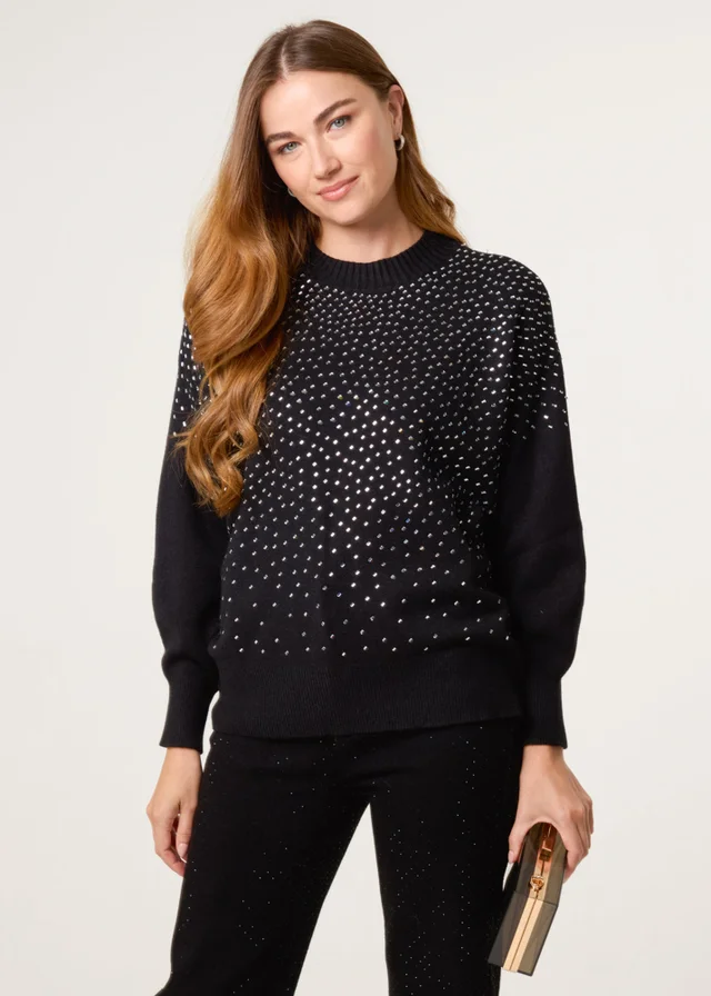 Blue Vanilla Black Diamante Jumper