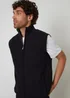 Threadbare Navy Knitted Quilted Gilet With Ribbed Funnel Neck - M Image 4