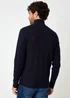 Threadbare Navy Cable Knit Quarter Zip Jumper - Extra Large Image 2
