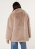 Blue Vanilla Beige Short Faux Fur Coat - 18-20 Image 5