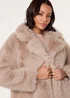 Blue Vanilla Beige Short Faux Fur Coat - 18-20 Image 2