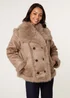 Blue Vanilla Camel Reversible Short Faux Fur Coat - M Image 2