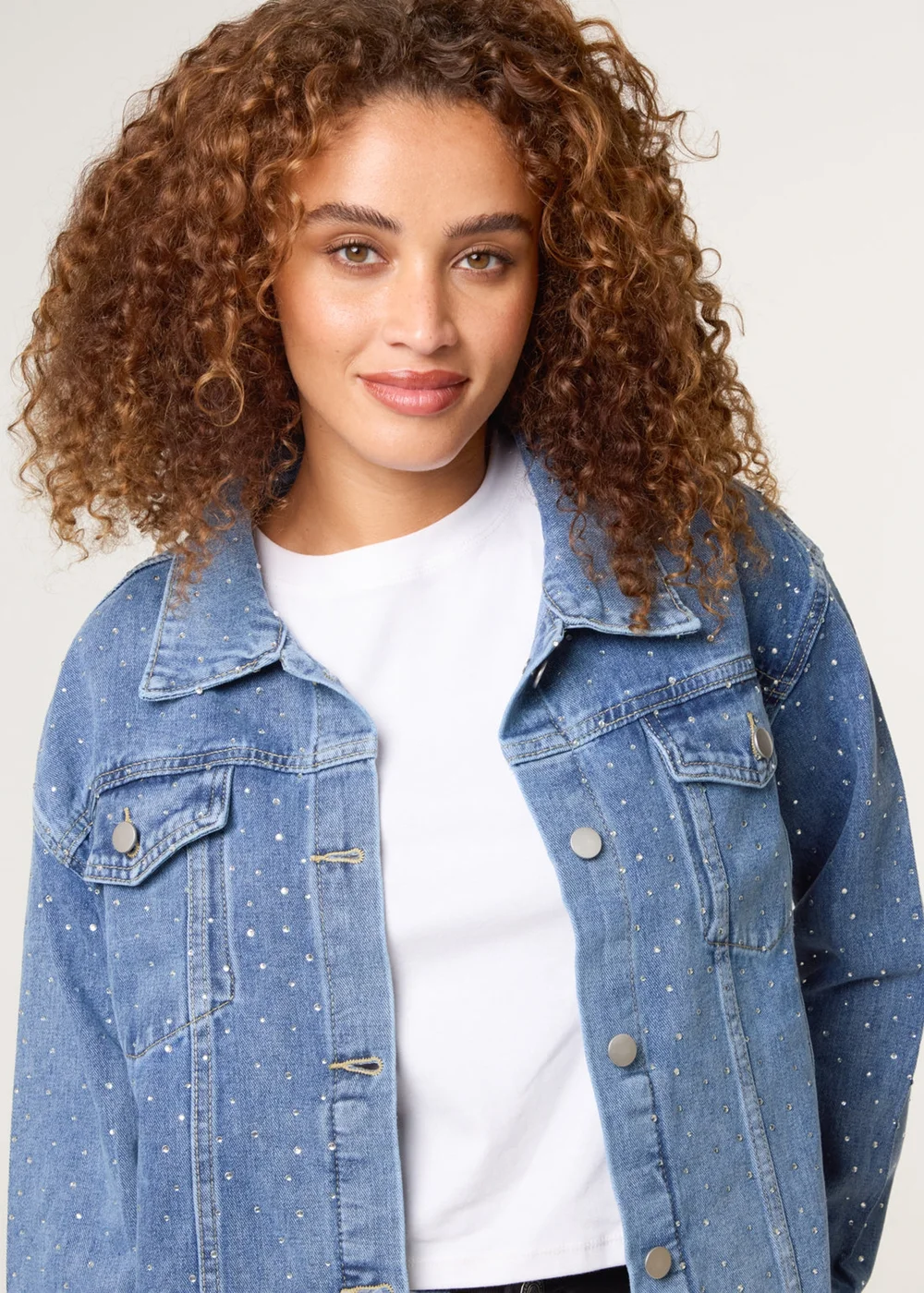 Blue Vanilla Blue Embellished Denim Jacket - S/M Image 2