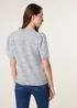 Blue Vanilla Grey Round Neck Knit Jumper - Size 14-16 Image 4