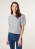 Blue Vanilla Grey Round Neck Knit Jumper - Size 14-16 Image 1
