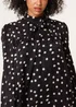 Blue Vanilla Black Polka Dot Tie Neck Smock Dress - 16 Image 3