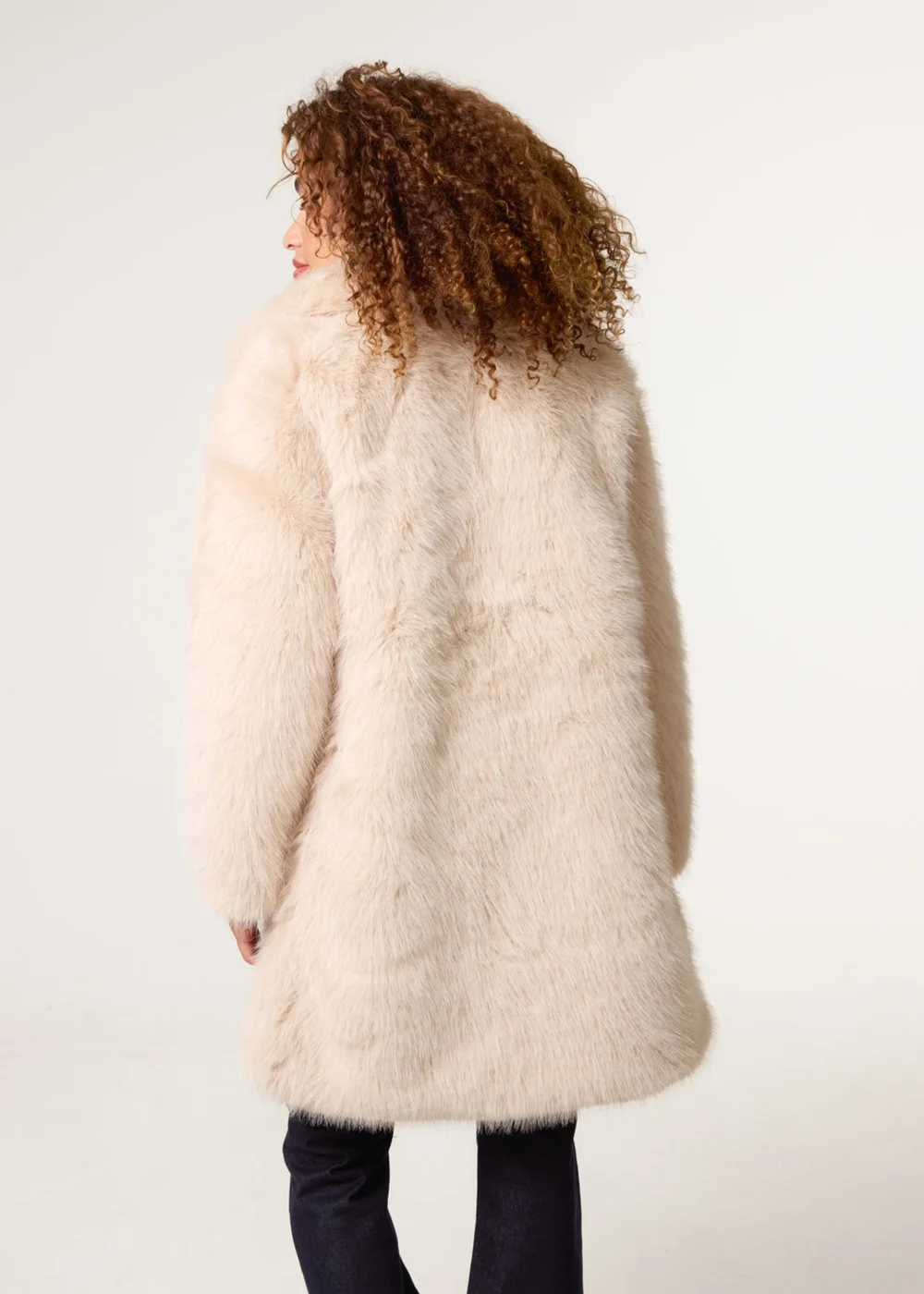 Blue Vanilla Stone Faux Fur Long Coat - M Image 4