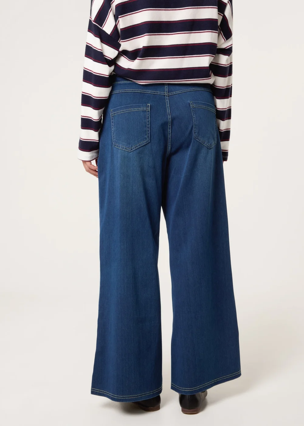 Blue Vanilla Blue Multi Stretch Wide Leg Jeans - S Image 4