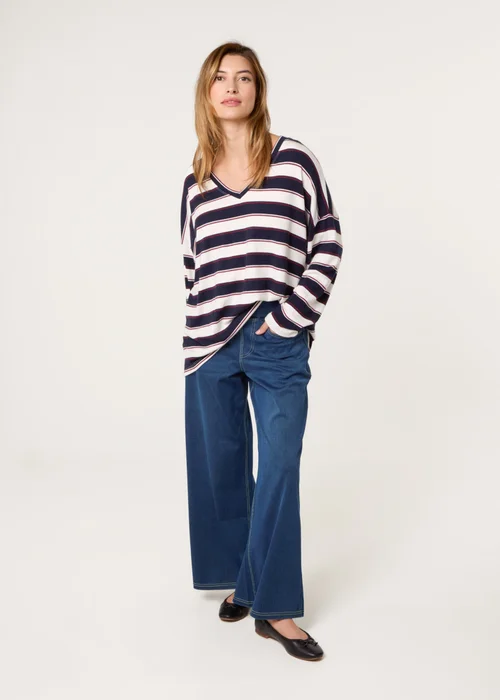 Blue Vanilla Blue Multi Stretch Wide Leg Jeans - XL Image 1