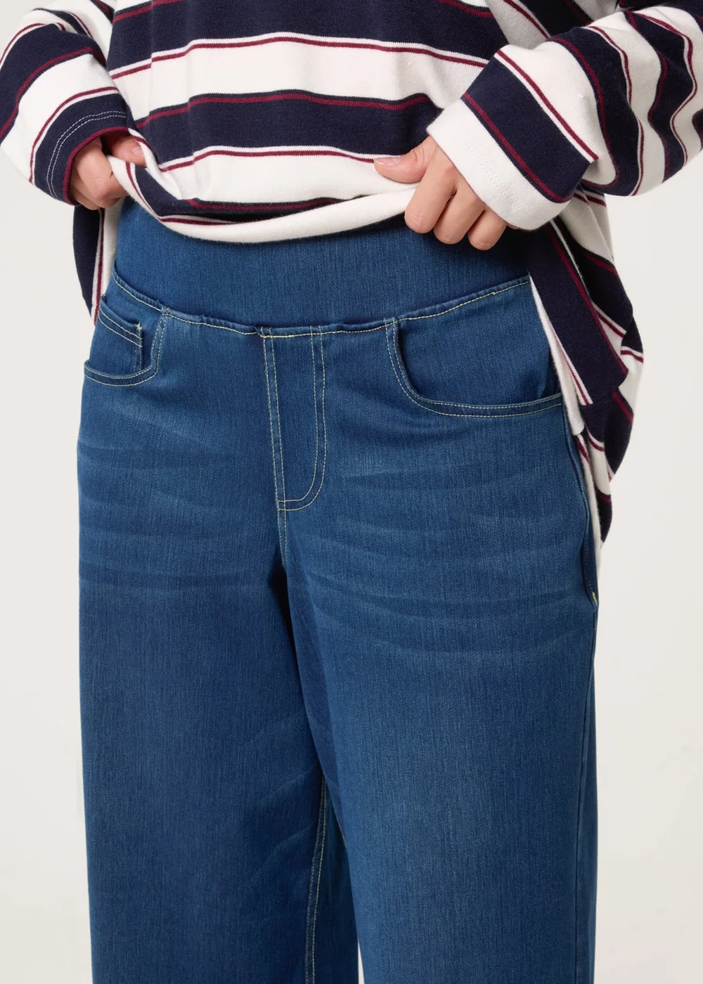 Blue Vanilla Blue Multi Stretch Wide Leg Jeans - S Image 3