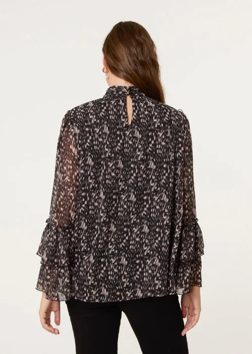 Blue Vanilla Black Frill Sleeve Blouse - Small/Medium Image 4