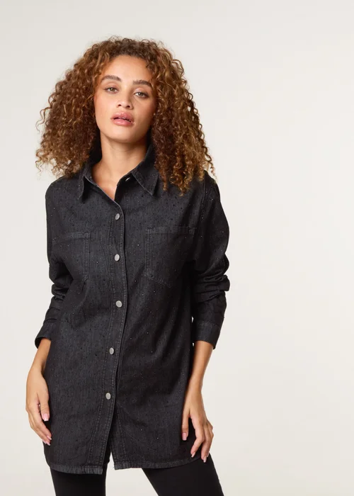 Blue Vanilla Black Long Sleeved Denim Shirt - Medium Image 1