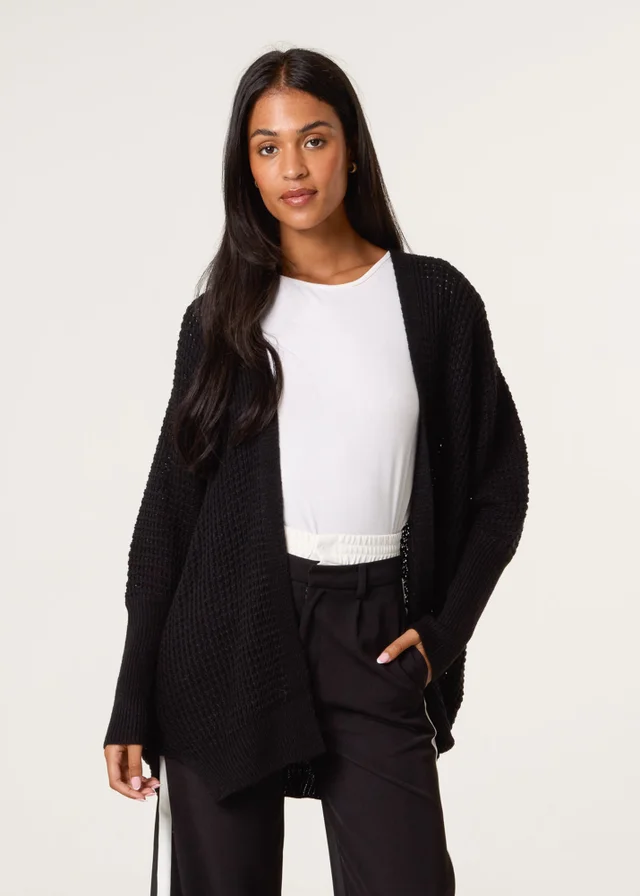 Blue Vanilla Black Textured Cardigan