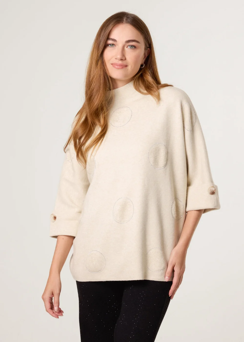 Blue Vanilla Stone Circle Rhinestone Jumper - Large/Extra Large Image 1