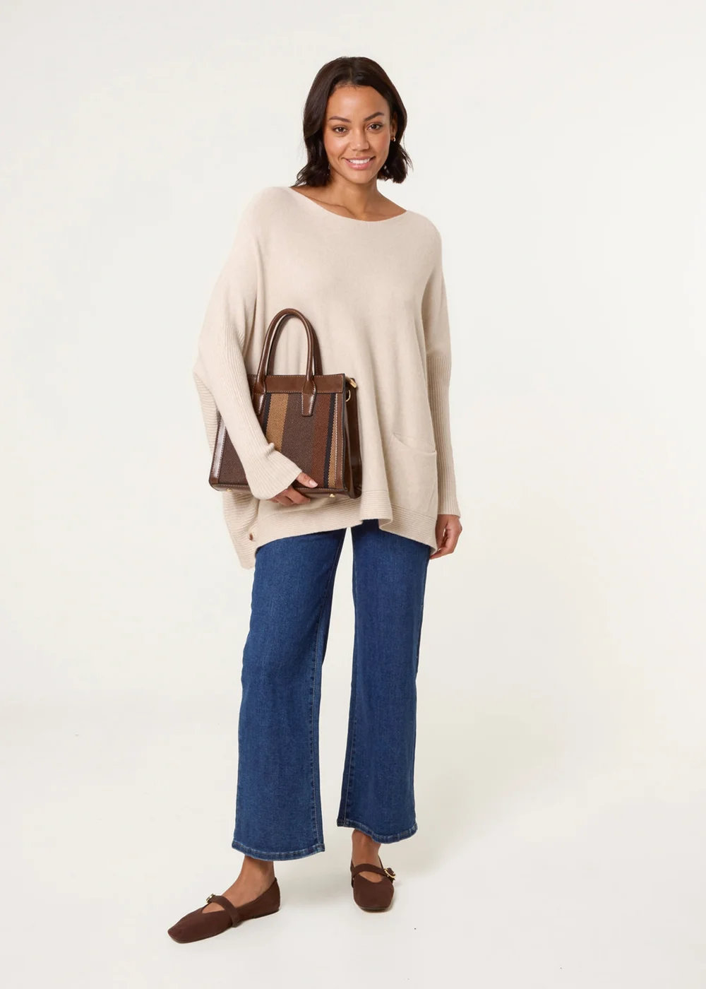 Blue Vanilla Stone Boxy Jumper With Buttons - One Size Image 2