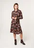 Blue Vanilla Black Abstract Printed Short Belted Shirt Dress - XL Image 1