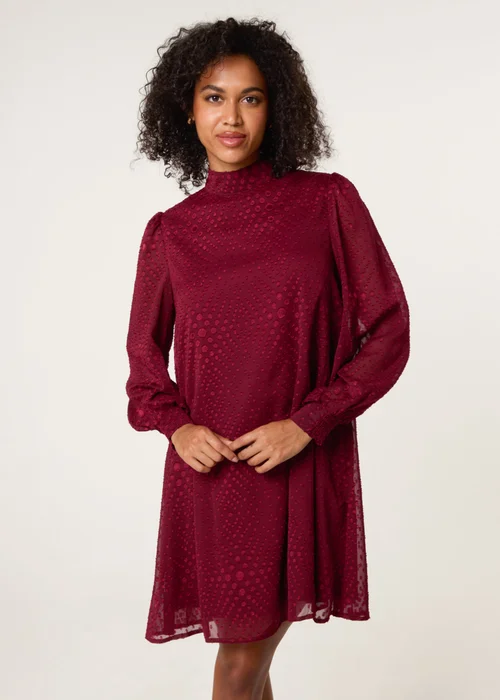 Blue Vanilla Red High Neck Shift Dress - 16 Image 1