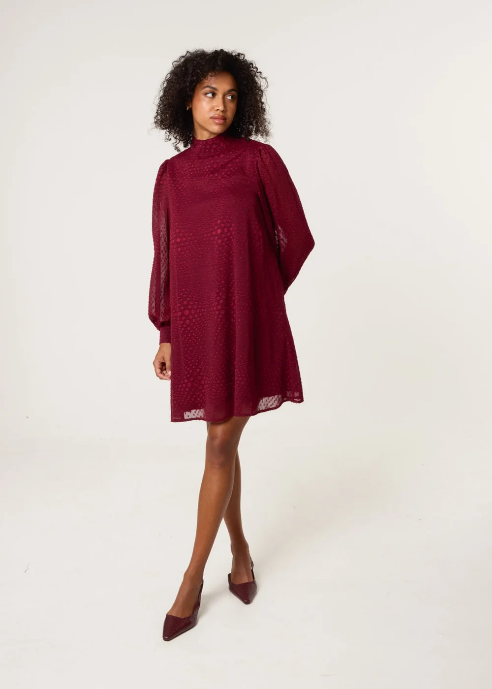 Blue Vanilla Red High Neck Shift Dress - 16 Image 2