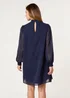 Blue Vanilla Navy High Neck Shift Dress - 10 Image 5
