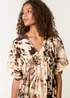 Blue Vanilla Brown Abstract Animal Print Dress - S/M Image 2