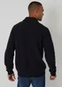 Threadbare Navy Basket Stitch Shawl Neck Jumper With Wool - Small Image 2