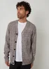 Threadbare Brown Cotton Blend Knitted Button Up Cardigan - Large Image 1