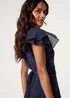 Blue Vanilla Navy Rhinestone Diamante Wrap Dress - L Image 3