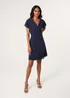 Blue Vanilla Navy Rhinestone Diamante Wrap Dress - L Image 2