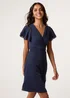 Blue Vanilla Navy Rhinestone Diamante Wrap Dress - L Image 1