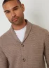 Threadbare Taupe Shawl Collar Knitted Cardigan - XXL Image 4