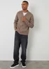 Threadbare Taupe Knitted V-Neck Cardigan - XXL Image 3