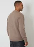 Threadbare Taupe Knitted V-Neck Cardigan - XXL Image 2