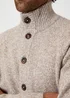 Threadbare Stone Funnel Neck Button Up Knitted Cardigan With Wool - XXL Image 4