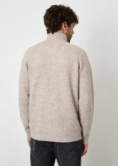 Threadbare Stone Funnel Neck Button Up Knitted Cardigan With Wool - XXL Image 2