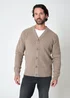 Threadbare Taupe Rib Knit Button Up Cardigan - Large Image 1