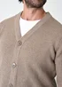 Threadbare Taupe Rib Knit Button Up Cardigan - Large Image 4