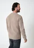 Threadbare Taupe Rib Knit Button Up Cardigan - Large Image 2