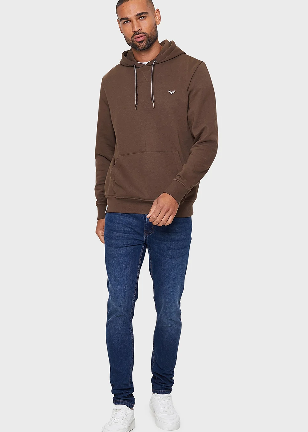 Threadbare Chocolate Cotton Blend Pullover Hoody - XL Image 3