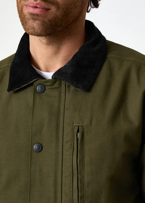 Threadbare Khaki Cotton Twill Lightweight Jacket - M Image 4