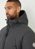 Threadbare Charcoal Showerproof Longline Padded Jacket - S Image 4