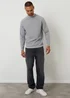 Threadbare Grey Mock Tee Textured Knit Crew Neck Jumper - XXL Image 3