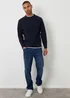 Threadbare Navy Mock Tee Textured Knit Crew Neck Jumper - XXL Image 3