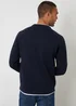 Threadbare Navy Mock Tee Textured Knit Crew Neck Jumper - XXL Image 2