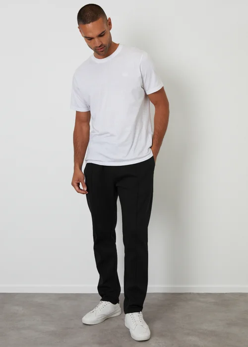 Threadbare Black Pintuck Pique Joggers - 2XL Image 3
